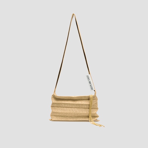 Lucky Pleats Knit Crossbag Starry Gold