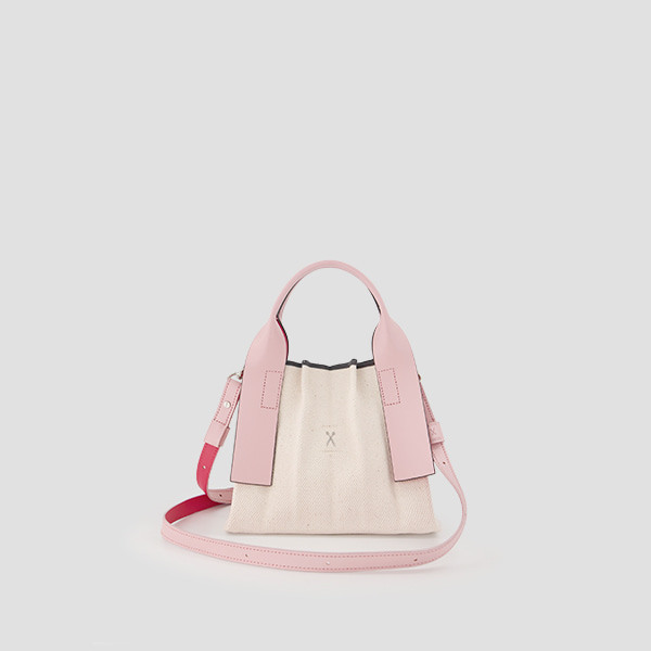 [Shipped by 18,May] Lucky Pleats Canvas Tote Pop XS Peach Skin
