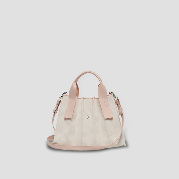 Lucky Pleats Canvas Tote S Nudy Pink