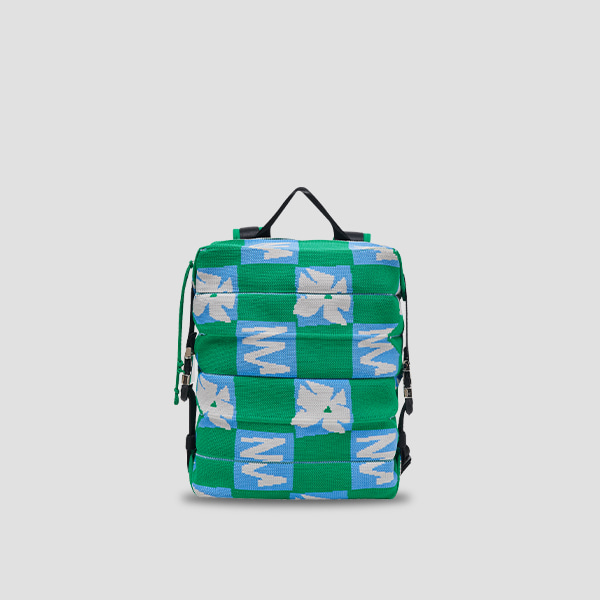 [Pre-order 4, November]Lucky Pleats Knit Backpack S Future Flower Green Ocean