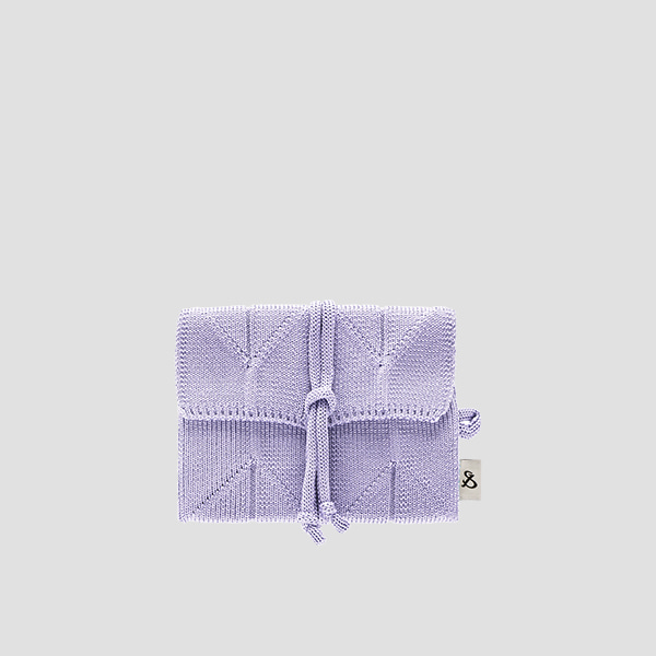 Lucky Pleats Knit Card Wallet Lavender