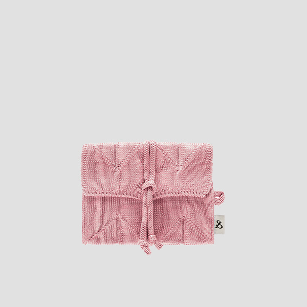 Lucky Pleats Knit Card Wallet Blossom pink