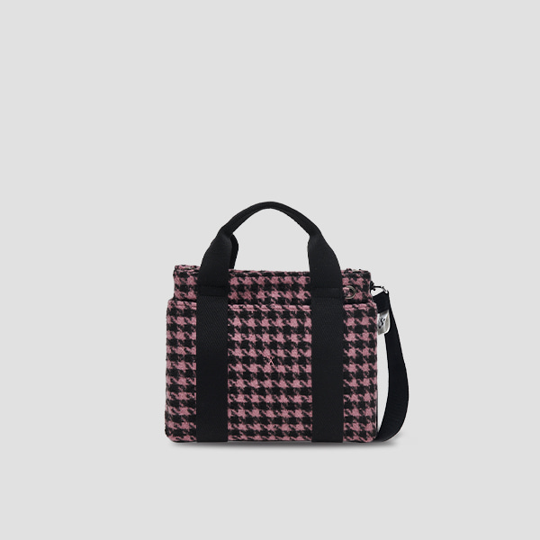 Stacey Daytrip Houndstooth Tote S Pink