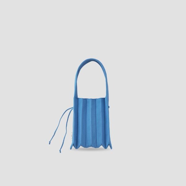 [Free Knit Tea Coaster] Lucky Pleats Knit S Lake Blue