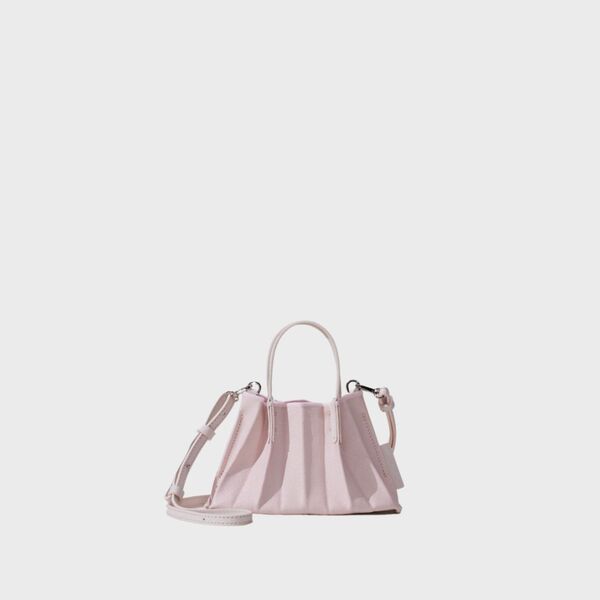 [6/9 Pre-Order] Lucky Pleats Canvas Coated Baby Bag Pale Pink