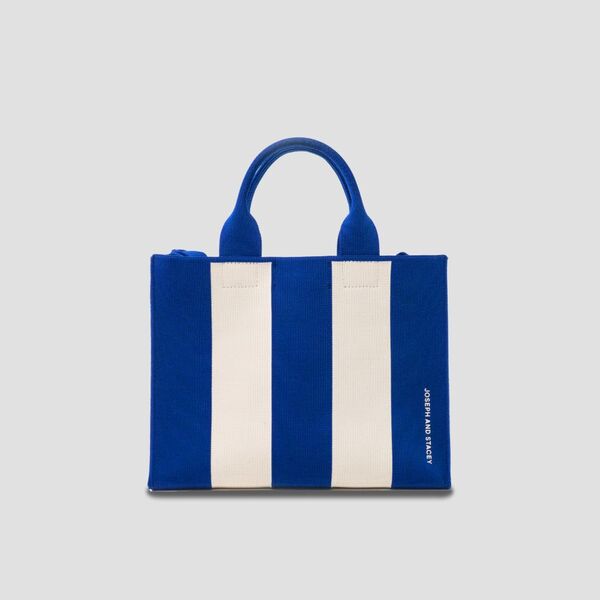 [7/13 Pre-Order] LPK Lattice Knit Tote Bag M Stripe Blue_Ivory