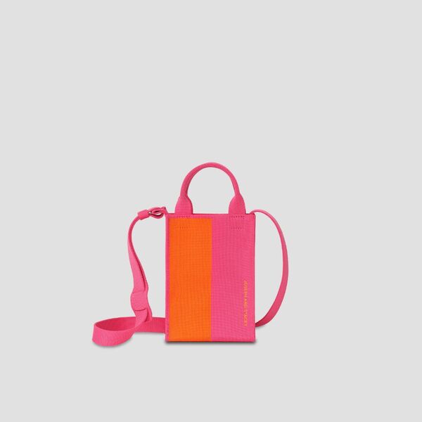 LPK Lattice Knit Cross Bag S Stripe Orange on Pink