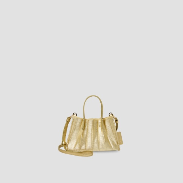 Lucky Pleats Canvas Coated Baby Bag Gold