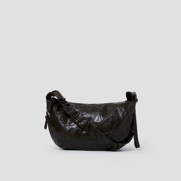 Daily Shirring Bag M_Vegan Leather Roast Brown