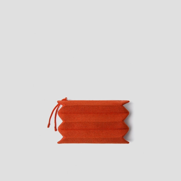 Lucky Pleats Knit Pouch S Starry Rising Orange