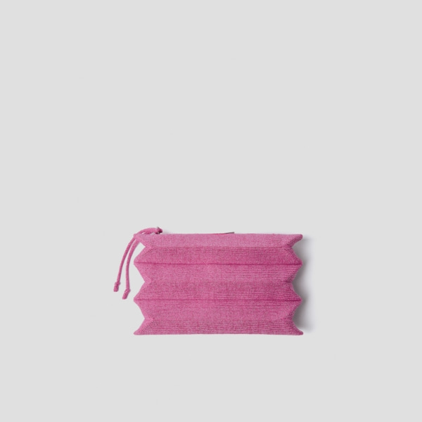 Lucky Pleats Knit Pouch S Starry Petal Pink