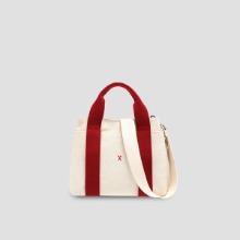 Stacey Daytrip Tote Canvas S Ivory_Red