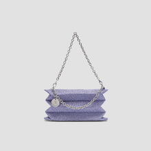 Lucky Pleats Knit Starry Mini Chain Aquamarine