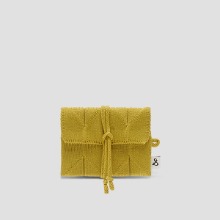 Lucky Pleats Knit Card Wallet Gold Kiwi