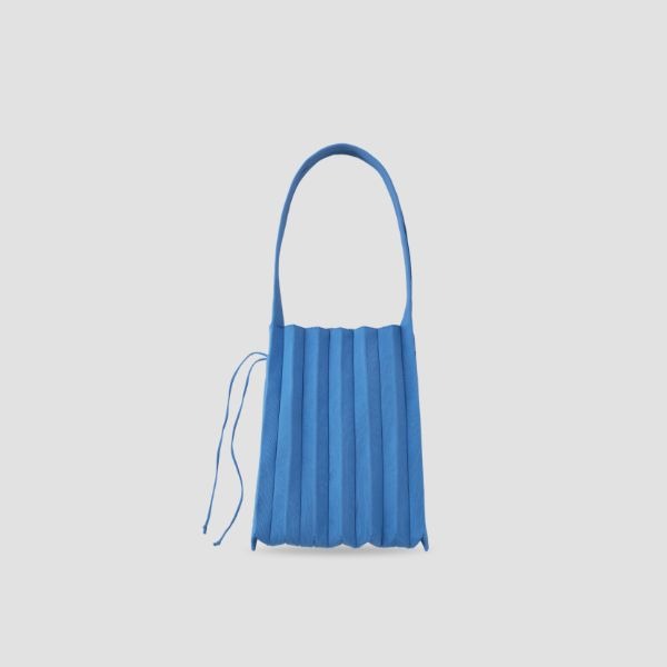 [Free Knit Tea Coaster] Lucky Pleats Knit M Lake Blue