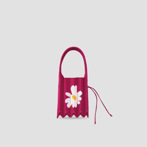 [Free Knit Tea Coaster] Lucky Pleats Knit S Daisy Viva Magenta