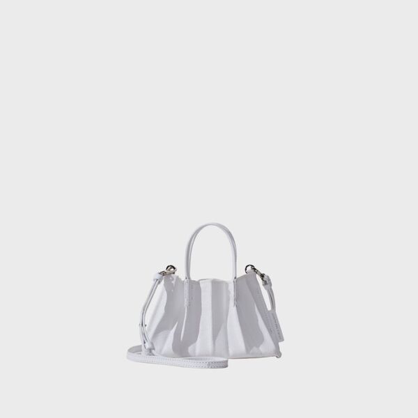 Lucky Pleats Canvas Coated Baby Bag White