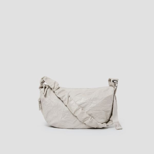 Daily Shirring Bag M_Vegan Leather Misty Cream